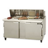 Leader ESLM60 60" 2 Door Mega Top Bain Marie / Sandwich & Salad Refrigerated Prep Table