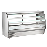 Coldline HDC84 84" Refrigerated Curved Glass High Meat Deli Case with Rear Storage