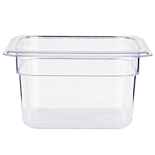 Prepline 1/6 Size Clear Polycarbonate Food Pan, 4" Deep