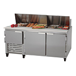 Leader LM72 72" Mega Top Bain Marie / Sandwich & Salad Refrigerated Prep Table with 2 Full & 1 Half Door