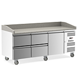 Coldline PDR-80-4D 80" Refrigerated Pizza Prep Dough Retarder with Marble Top and Four Drawers