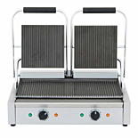Cookline PG-2 Double Commercial Panini / Sandwich Press, with Grooved Surface, 120V