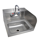 Prepline PHS16-SP 16" Hand Sink, 2 Side Splash, with Faucet, NSF