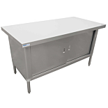 Prepline 24"D x 60"L 304 Stainless Steel Enclosed Base Worktable with Sliding Doors