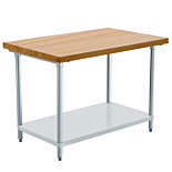 Prepline PWTG-3048-M 30"D x 48"L Maple Top Worktable with Undershelf