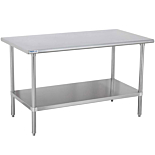 Prepline PWTG-3660 36"D x 60"L Stainless Steel Worktable with Undershelf