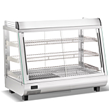 Marchia SHCC136 34" Stainless Steel Heated Countertop Display Front, Rear Doors