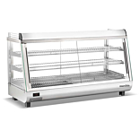 Marchia SHCC186 48" Stainless Steel Heated Countertop Display, Front, Rear Doors