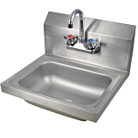 Prepline PHS16 16" x 16" Hand Sink, Wall Mount with Faucet, NSF