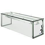 Prepline 74" Glass Sneeze Guard with Lamp Bulb for Steam Table