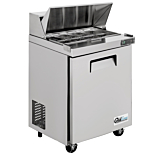 Coldline SPN-29 29" Narrow Depth Refrigerated Sandwich Prep Table with Cutting Board and Food Pans