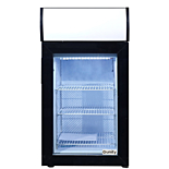 Unity U-CF1 18" Black Glass Swing Door Countertop Display Freezer with Top Lit Header - 1.8 cu ft.