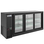 Coldline CBB-72G-SL-T 72" Underbar Height Sliding Glass Door Back Bar Cooler, Black