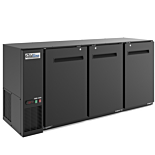 Coldline CBB-72-T 72" Underbar Height Swing Solid Door Back Bar Cooler, Black