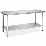 Prepline PWTG-3072 30"D x 72"L Stainless Steel Worktable with Undershelf