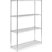 18"D x 48"L x 64"H Chrome Wire Shelving Kit, 4-Shelf, NSF Listed