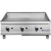 Eurodib T-G36T 36" Countertop Gas Griddle with Thermostat Controls - 90,000 BTU