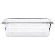 Prepline 1/3 Size Clear Polycarbonate Food Pan, 4" Deep