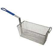 Standard Range Basket for SR Series 3 or 4 Tube Fryer, 25.6" x 6.5" x 5.9", Front Hook, Blue Handle