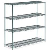 18"D x 72"L x 64"H Green Epoxy Wire Shelving Kit, 4-Shelf, NSF Listed