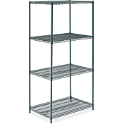 24"D x 36"L x 64"H Green Epoxy Wire Shelving Kit, 4-Shelf, NSF Listed