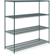 24"D x 72"L x 64"H Green Epoxy Wire Shelving Kit, 4-Shelf, NSF Listed