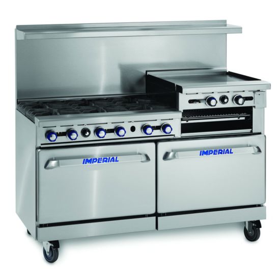 60" Imperial IR6RG24 Restaurant Gas Range 6 Burners Kitchenall