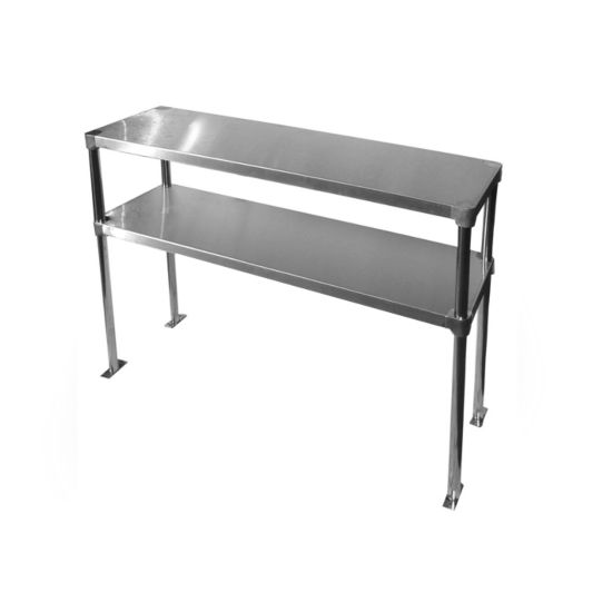 Stainless Steel Commercial Kitchen Over Shelf 2 Layer Rounded Corner 18" X 48" 