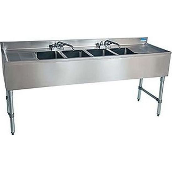 Bkrebkubs 472ts 4 Compartment Under Bar Sink 72 In By Bk Resources Kitchenall New York