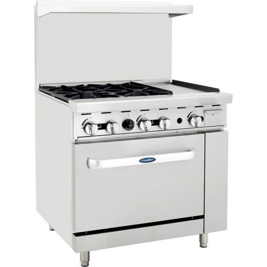Atosa CookRite ATO4B12G 36" Gas Restaurant Range, 4 Burner Standard O