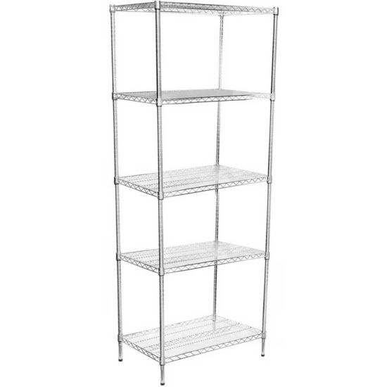 21 D X 36 L Chrome Wire Shelving Kit 5, Nsf Wire Shelving Parts