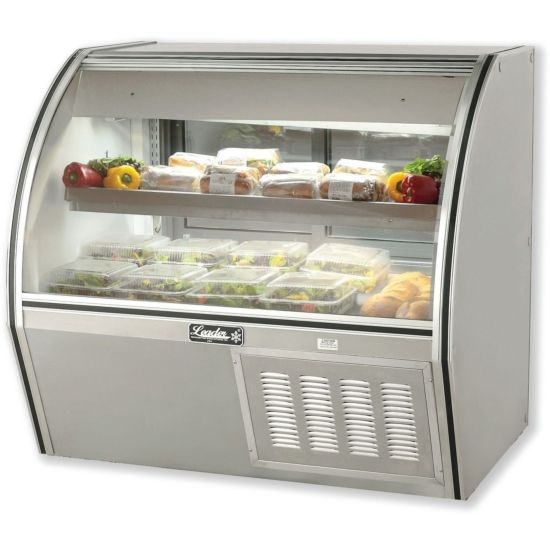 NEW 48" ALL S/S COMMERCIAL REFRIGERATED CURVED GLASS DISPLAY DELI CASE NSF 