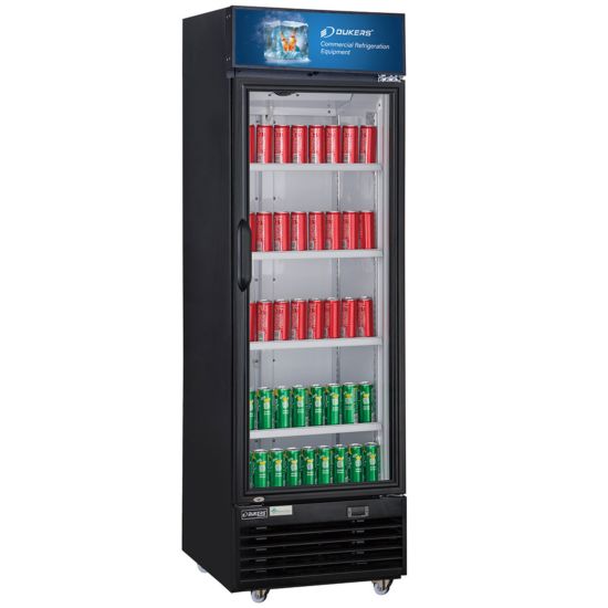 Dukers LG430 25" Single Glass Swing Door Merchandiser Refrigerator