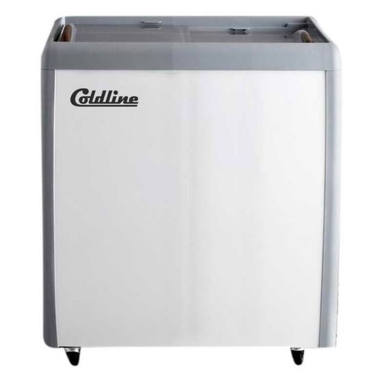 Coldline RI160 26" Flat Sliding Glass Top Lid Chest Freezer with LED L