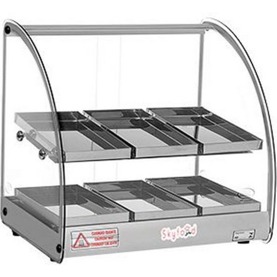 Skyfood FWD218G 18'' Food Warmer Display Case Double Shelf Gray