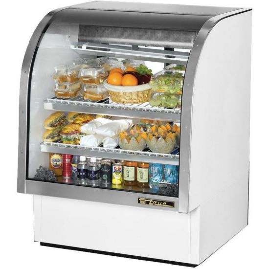 True TCGG36LD 36" Curved Glass Refrigerated Deli Case with LED Light