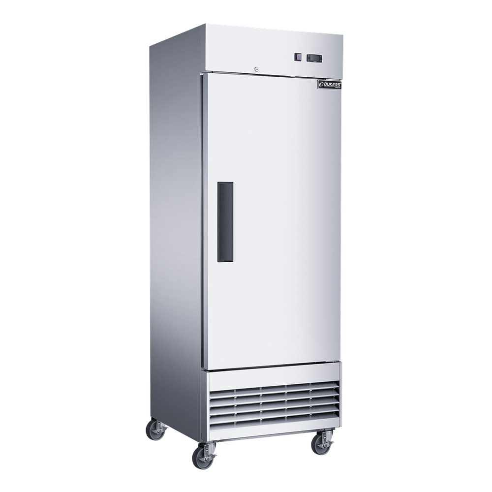 Dukers D28ER 28" Compact Single Solid Door Bottom Mount Reach-In Refrigerator - Stainless Steel