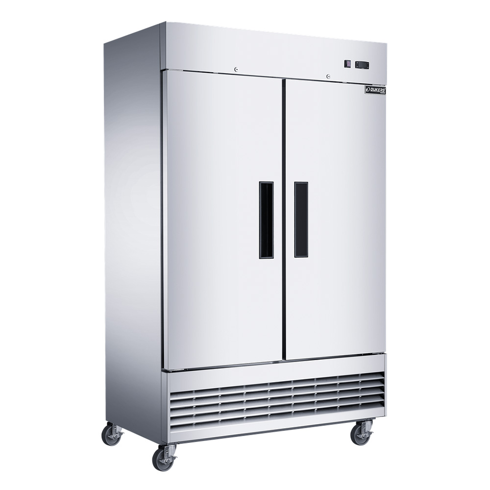 Dukers D47EF 47" Compact Double Solid Door Bottom Mount Reach-In Freezer - Stainless Steel