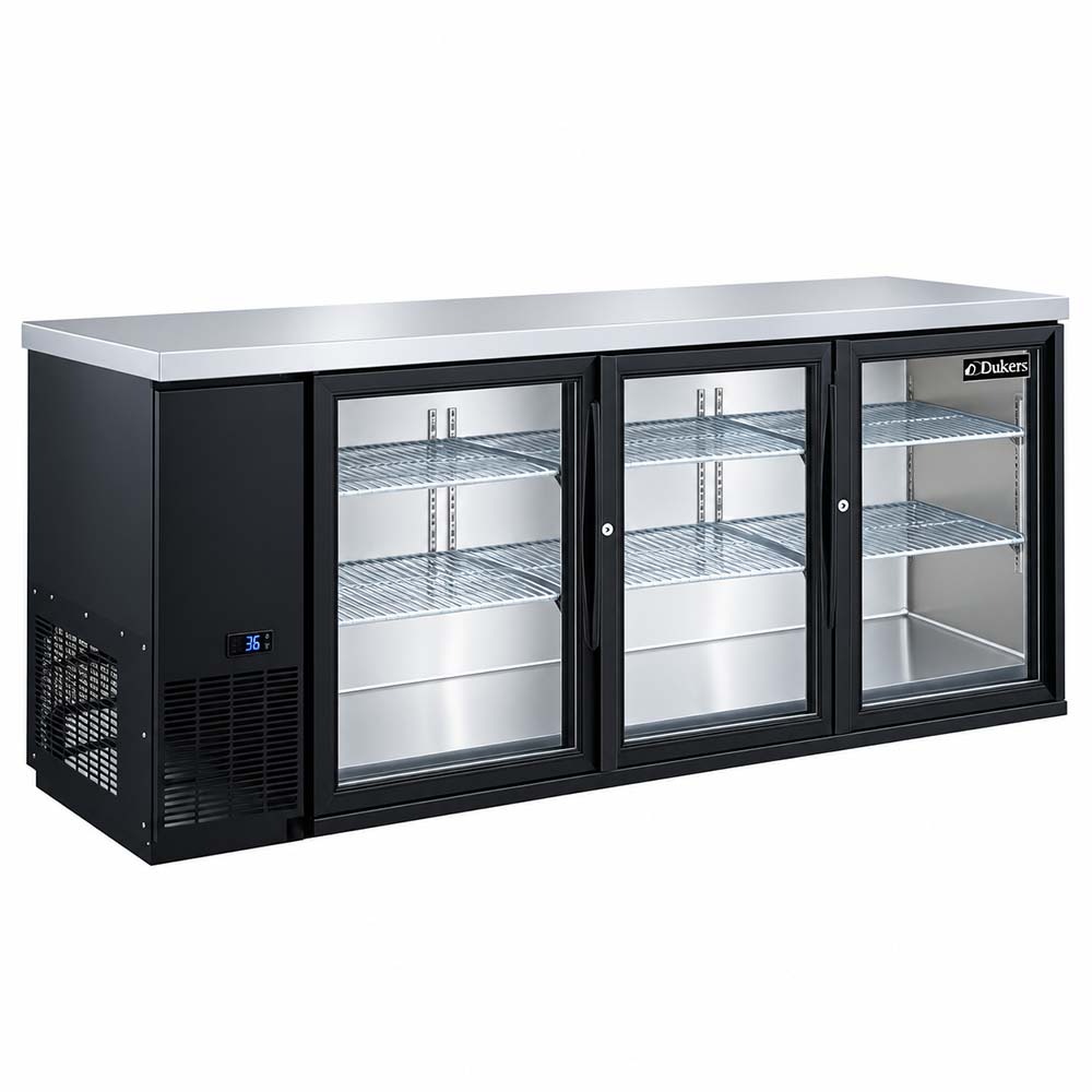 Dukers DBB72-S3 73" Three Sliding Door Bar and Beverage Cooler - 19.2 Cu. Ft.
