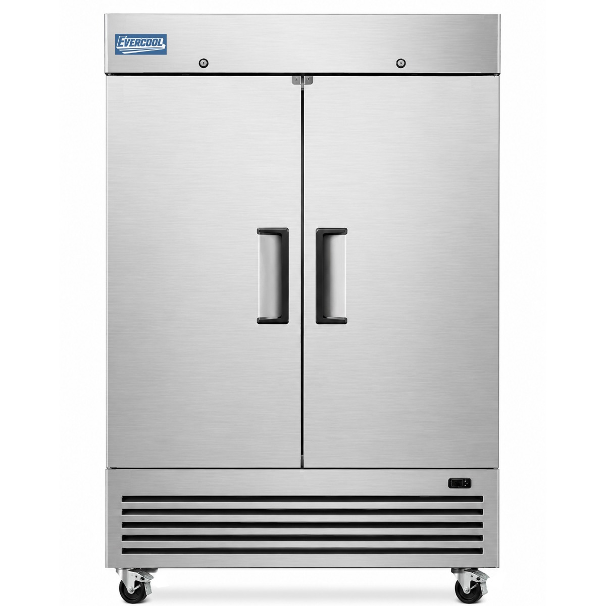 Evercool E-2FE 54" Solid Door Commercial Reach-In Freezer - Stainless Steel