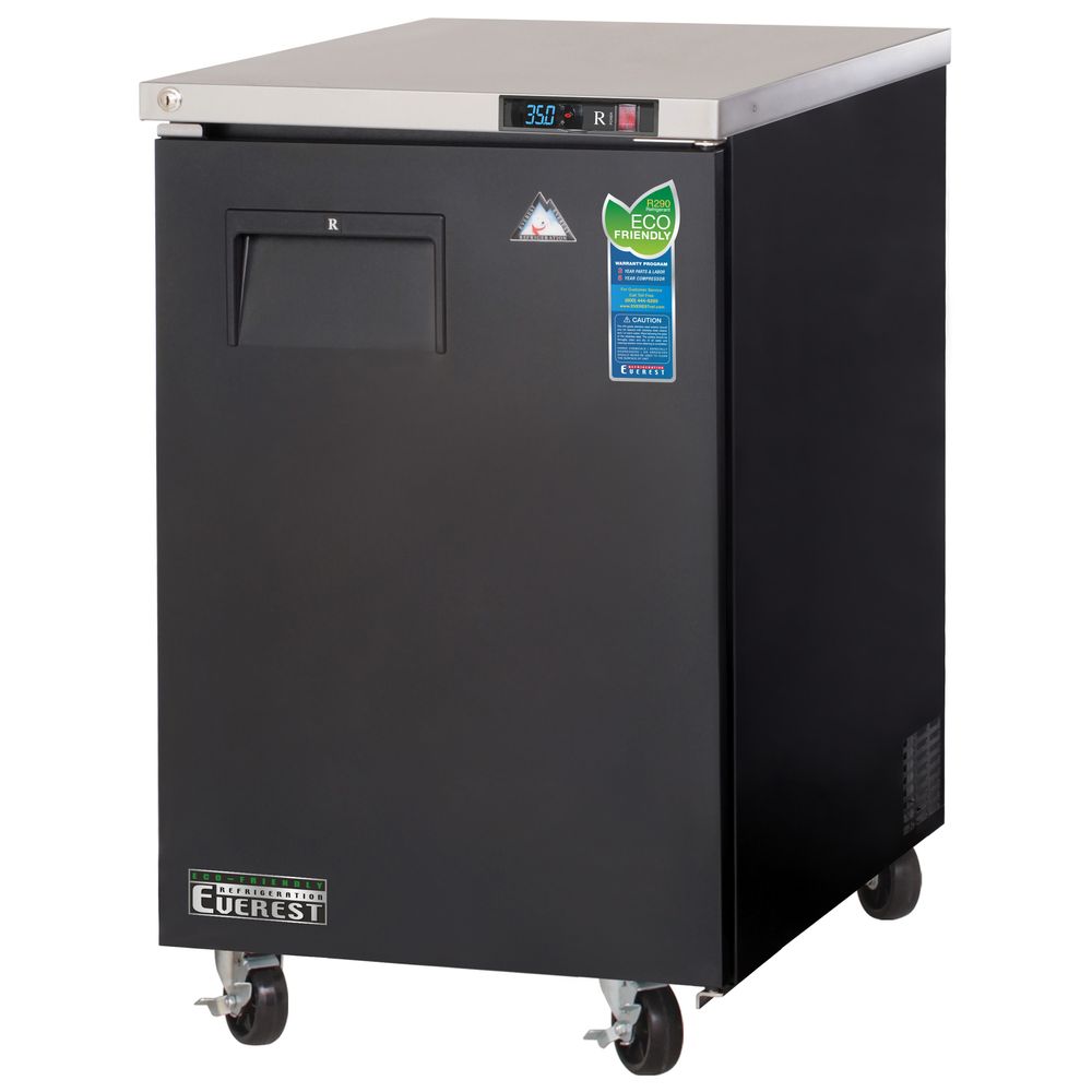 Everest EBB23 24" One Solid Swing Door Back Bar Refrigerator