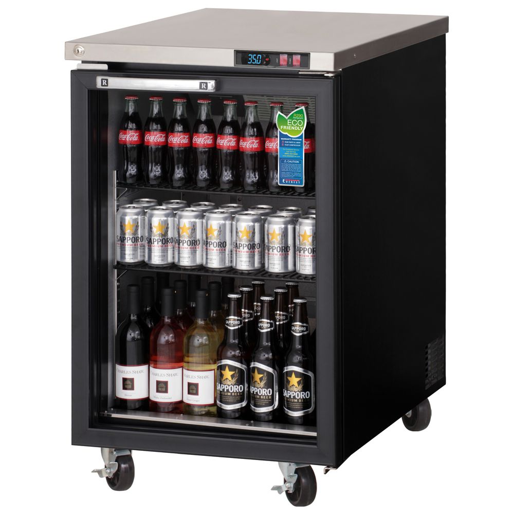 Everest EBB23G 24" One Glass Swing Door Back Bar Refrigerator