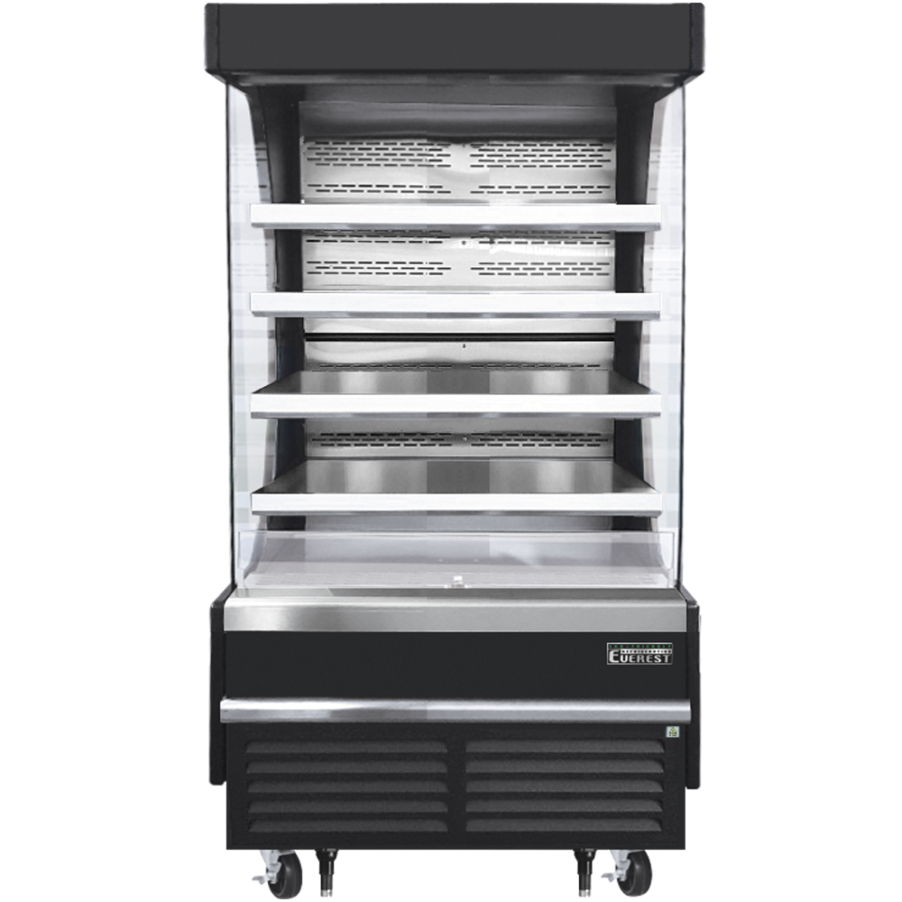 Everest EOMV-36-B-28-T 37.25" Vertical Open Air Merchandiser, 12.8 Cu Ft