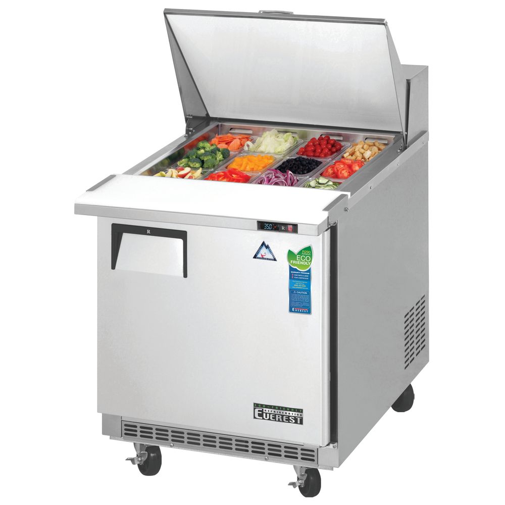 Everest EPBR1 27" Back Mount Sandwich Prep Table Refrigerator