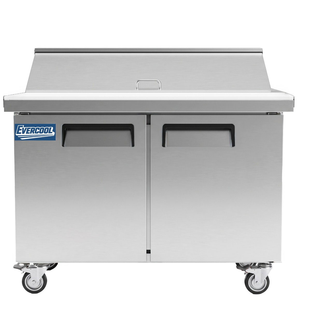 Evercool EMP48 48" Mega Top Refrigerated Sandwich Prep Table with Cutting Board and Food Pans