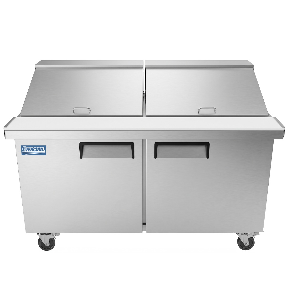 Evercool EMP60 60" Mega Top Refrigerated Sandwich Prep Table with Cutting Board and Food Pans