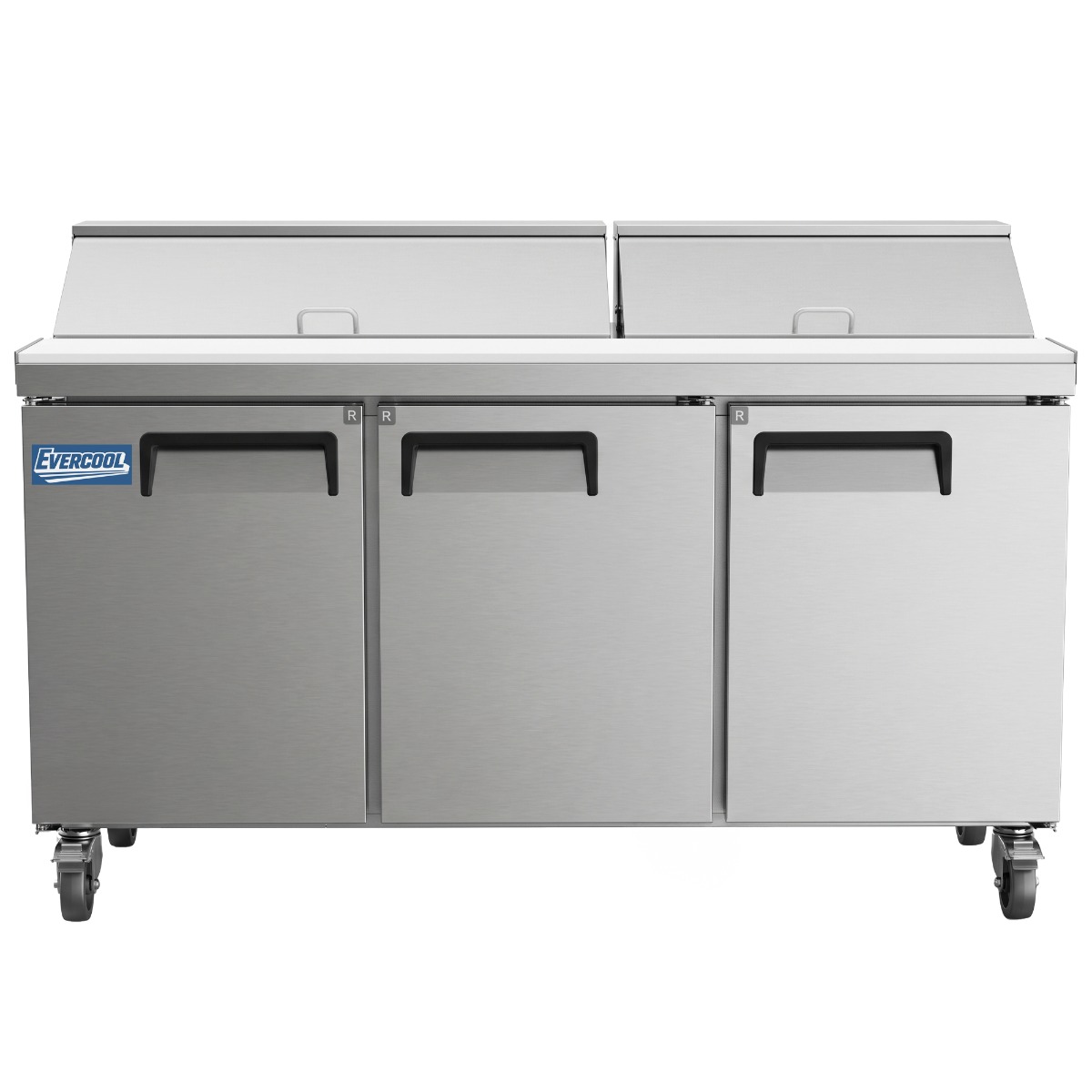 Evercool ESP72 72" Refrigerated Sandwich Prep Table with Cutting Board and Food Pans