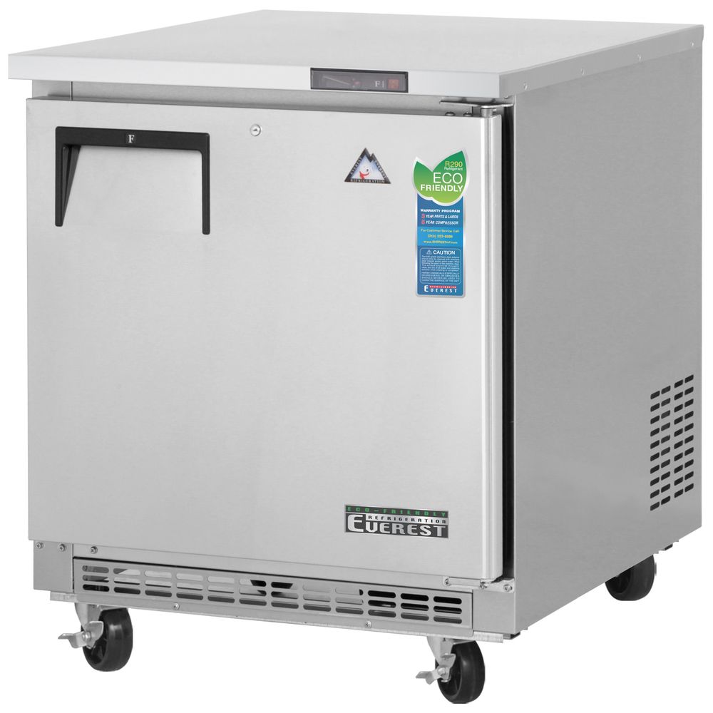 Everest ETBF1 27" Single Solid Door Back Mount-Undercounter Freezer
