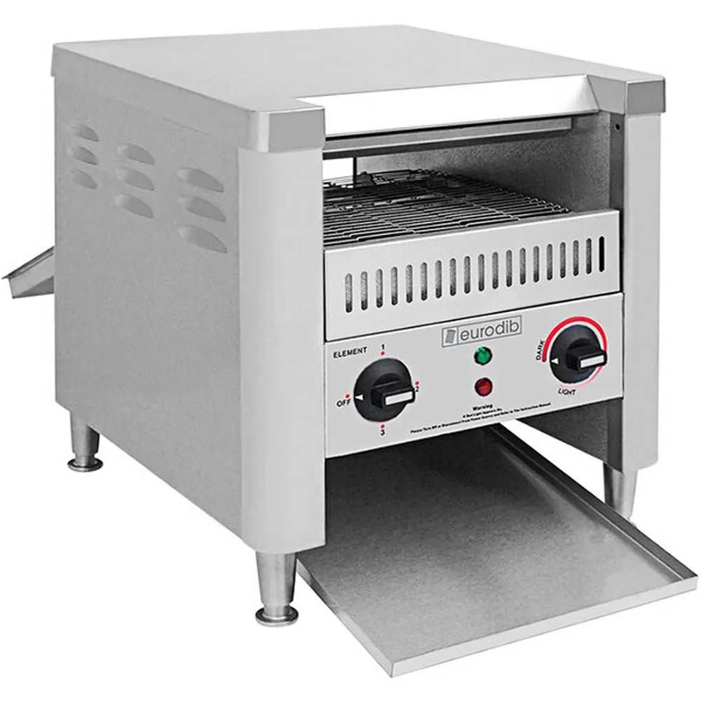 Eurodib SFE02710 2,000 Watt Commercial Conveyor Toaster, 600 Slices/Hr