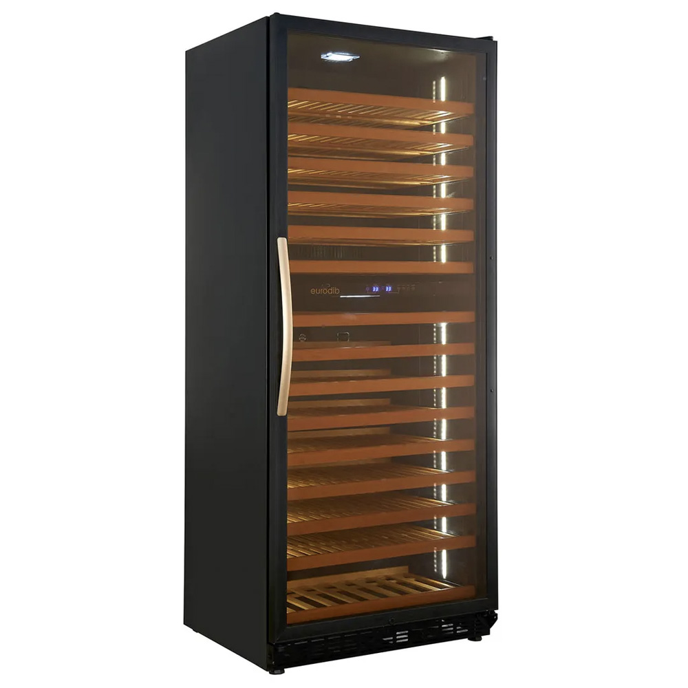 Eurodib USF328D One Section Dual Temperature Glass Door Wine Cabinet Refrigerator, 255 Bottle Capacity